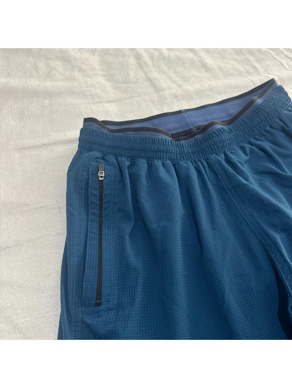 Saxx Kinetic Train 2N1 Training Shorts Blue Men Small Athletic Gym Lined Elastic